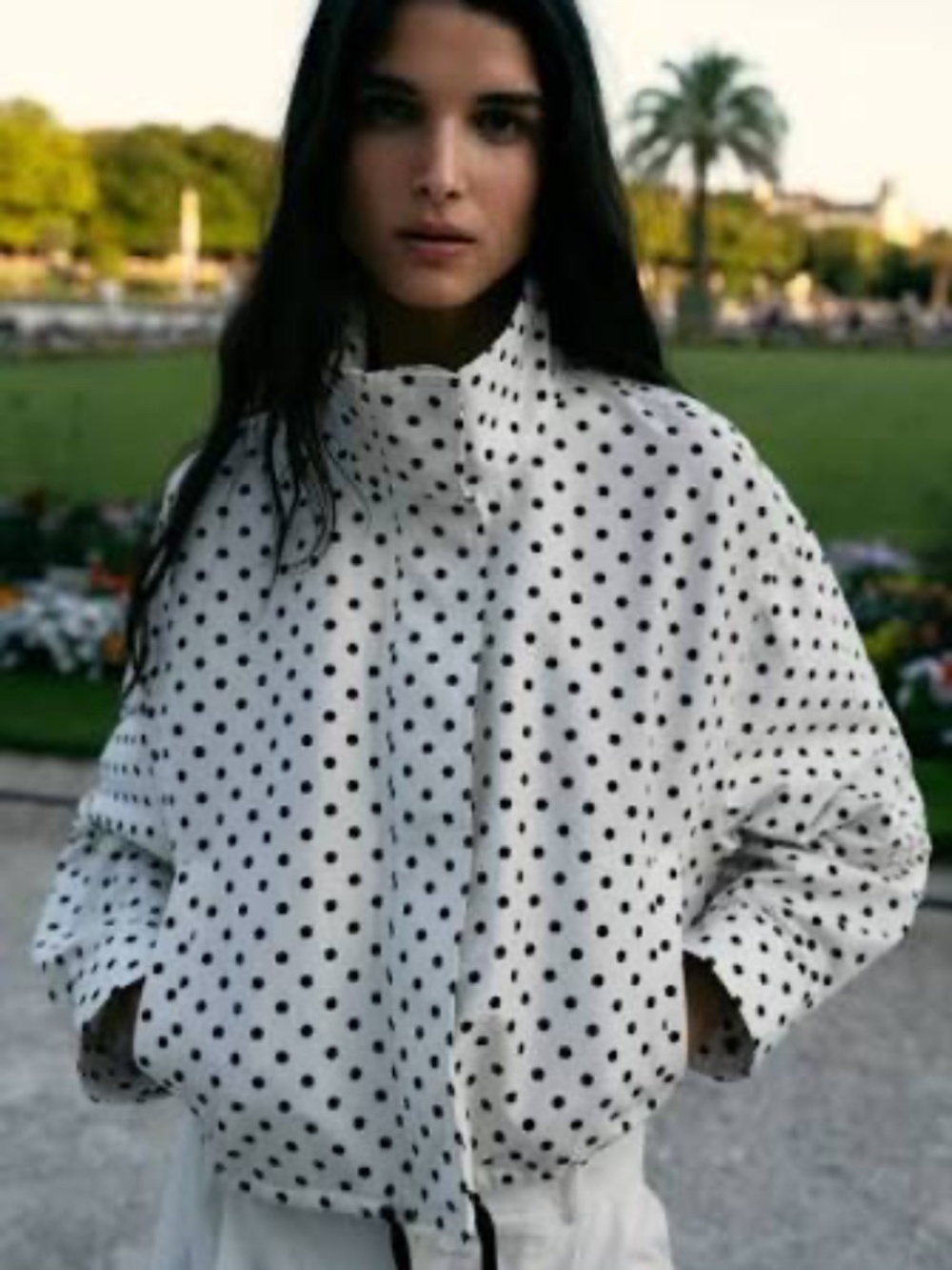 Zara Polka Dot Cinched Jacket
